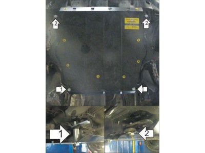 Защита картера и КПП Мотодор сталь 2 мм для Honda CR-V 2002-2007