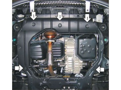 Защита картера и КПП Мотодор сталь 2 мм для Hyundai Verna/Kia Rio 2005-2010