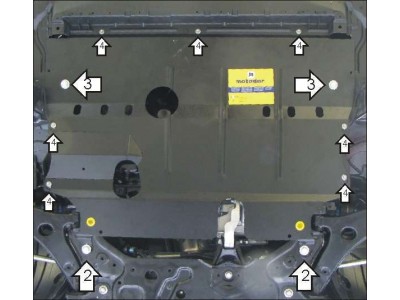 Защита картера и КПП Мотодор сталь 2 мм для Mazda 3 2009-2011