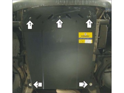 Защита картера и КПП Мотодор сталь 2 мм для Mercedes-benz Vito 1996-2003