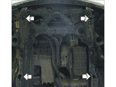 Защита картера и КПП Мотодор сталь 2 мм для Mercedes-benz Vaneo 2002-2006