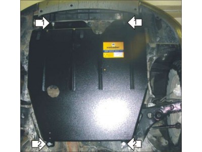 Защита картера и КПП Мотодор сталь 2 мм для Mitsubishi Outlander 2003-2006