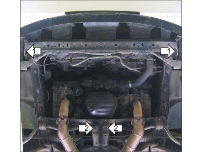 Защита картера и радиатора Мотодор сталь 2 мм для Subaru Forester 1997-2002