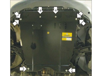 Защита картера и КПП Мотодор сталь 2 мм для Suzuki SX4/Fiat Sedici 2006-2014 02414