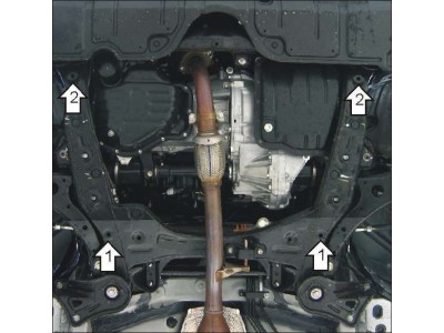 Усиленная защита картера двигателя, КПП (2 мм, сталь) для Toyota Camry седан 2006-2011, Lexus ES 300 седан 2002-2006