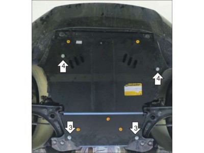 Защита картера и КПП Мотодор сталь 2 мм для Skoda Yeti/Superb/Volkswagen Caddy 2004-2021