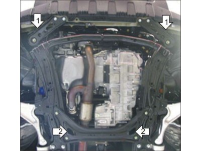 Защита картера и КПП Мотодор сталь 2 мм для Acura MDX 2001-2006