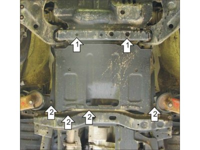 Защита МКПП Мотодор сталь 3 мм для Mitsubishi Pajero Sport 1998-2007