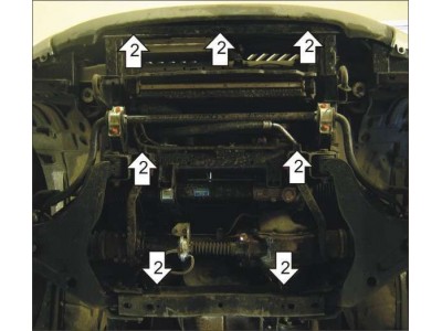 Защита картера и дифференциала Мотодор сталь 3 мм для Mitsubishi L200 2006-2015