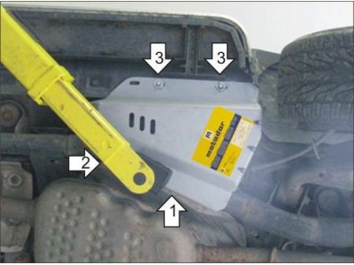Защита компрессора пневмоподвески Мотодор алюминий 8 мм для Land Rover Range Rover Sport/Discovery 3/4 2005-2016