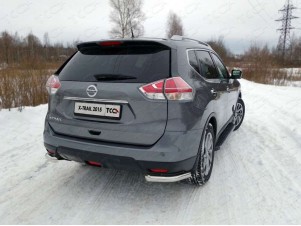Защита заднего бампера уголки 60 мм для Nissan X-Trail № NISXTR15-18
