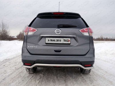 Защита заднего бампера 42 мм ТСС для Nissan X-Trail 2015-2018