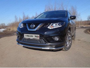 Защита переднего бампера длинная с ДХО 60 мм для Nissan X-Trail № NISXTR15-28