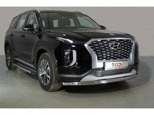 Защита переднего бампера 60 мм для Hyundai Palisade № HYUNPAL21-05