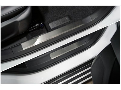 Накладки на пластиковые пороги (лист шлифованный) 4шт ТСС для Changan CS35 plus 2WD 1.5T I Рестайлинг 2021 – н.в.