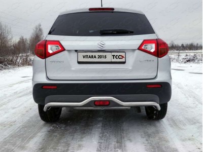 Защита заднего бампера короткая 42 мм ТСС для Suzuki Vitara 2015-2021