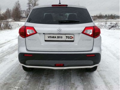 Защита заднего бампера длинная 42 мм ТСС для Suzuki Vitara 2015-2021