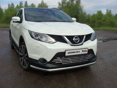 Защита переднего бампера 60 мм ТСС для Nissan Qashqai 2015-2019
