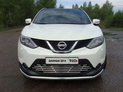 Накладка решётки радиатора 16 мм ТСС для Nissan Qashqai 2015-2019