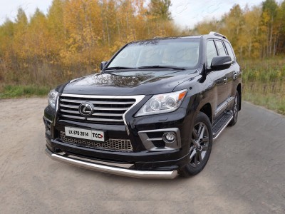 Защита переднего бампера 76 мм ТСС для Lexus LX-570 Sport 2014-2021
