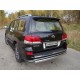 Защита заднего бампера овальная 75-42 мм ТСС для Lexus LX-570 Sport 2014-2021