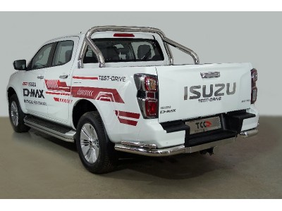 Защита задняя (уголки двойные) 76,1/42,4 мм ТСС для Isuzu D-Max 2019 – н.в.
