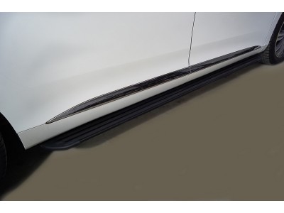 Пороги алюминиевые "Slim Line Black" 2020 мм ТСС для GAC GN8 2020 – н.в.