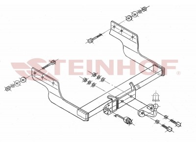 Фаркоп для Ford Transit фургон, микроавтобус со ступенькой (передний/задний привод) 04/2000-06/2006, 07/2006-2014 фланцевое крепление шара