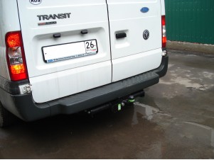 Фаркоп для Ford Transit фургон, с задней подножкой 2000-2014 с кованым фланцевым шаром №F116-F