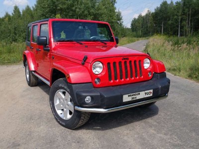 Пороги труба 76 мм ТСС для Jeep Wrangler 3D 2010-2018