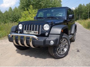 Защита переднего бампера кенгурин 60 мм   для Jeep Wrangler 3D № JEEPWRAN3D(3.6)14-03