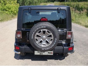 Защита заднего бампера уголки 60 мм   для Jeep Wrangler 3D № JEEPWRAN3D(3.6)14-12
