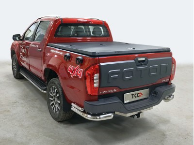 Защита задняя (уголки двойные) 76,1/42,4 мм для Foton Tunland G7 2.0 Diesel АКПП 4WD 2024-н.в.