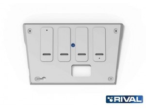Защита картера + комплект крепежа, Rival, Алюминий для FAW Bestune T77,  V-1.5, робот, 2021-н.в., бензин №333.8011.1