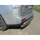 Защита заднего бампера овальная овальная 75х42 мм ТСС для Mitsubishi Outlander 2014-2015