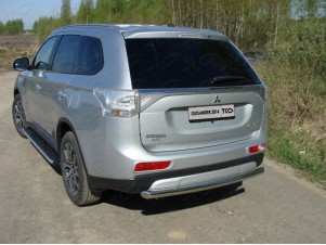 Защита заднего бампера центральная 60 мм для Mitsubishi Outlander № MITOUT14-12