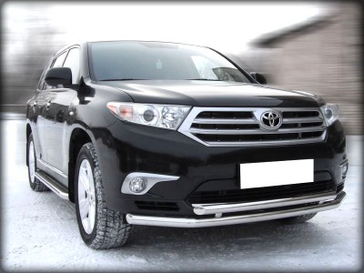 Пороги с листом d-43 для Toyota Highlander 2010-2013