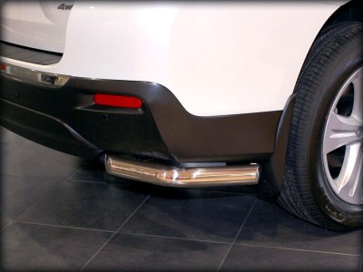 Защита заднего бампера "уголки" одинарные d-60 для Toyota Highlander 2010-2013