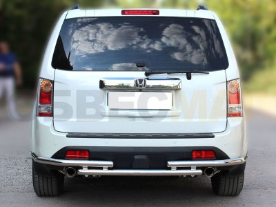 Защита заднего бампера 53 мм с боковой защитой для Honda Pilot 2011-2015