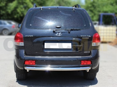 Защита заднего бампера 60 мм для Hyundai Santa Fe Classic 2000-2012