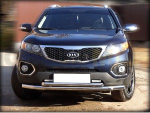 Защита передняя двойная 60-53 мм для Kia Sorento № KST09 6
