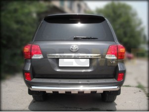 Защита заднего бампера 76 мм с накладками для Toyota Land Cruiser 200 № LCN2012_11.1