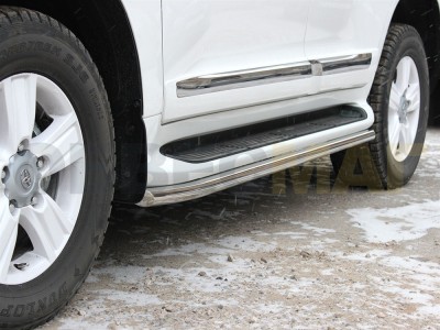Защита штатного порога 53 мм Технотек для Toyota Land Cruiser 200 2013-2015