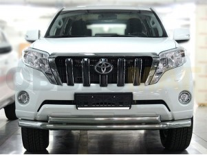 Защита передняя двойная 76-76х43 мм для Toyota Land Cruiser Prado 150 № LCPR13_1.7