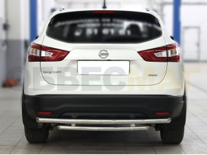 Защита заднего бампера двойная 53-43 мм для Nissan Qashqai № NQ_3.1