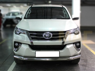 Защита переднего бампера 76 мм для Toyota Fortuner 2017-2020
