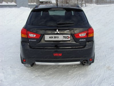 Защита заднего бампера центральная 60 мм ТСС для Mitsubishi ASX 2013-2016