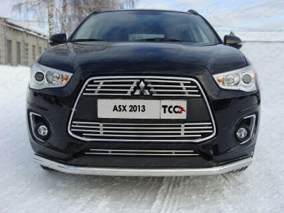 Накладка решётки радиатора средняя 12 мм ТСС для Mitsubishi ASX 2013-2016