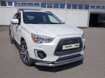 Защита передняя двойная 60-42 мм ТСС для Mitsubishi ASX 2013-2016