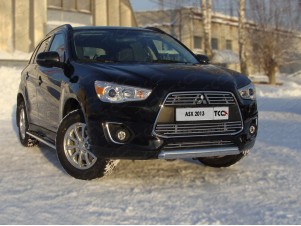 Защита передняя овальная 75х42 мм для Mitsubishi ASX № MITSASX13-03